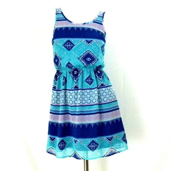 H&M Cutout Back Chiffon Sleeveless Blouson Dress - Picture 2 of 8